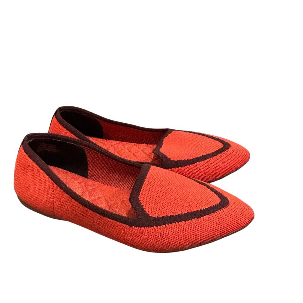 Birdies the Blackbird Orange Pointed Toe Flat - size 8.5